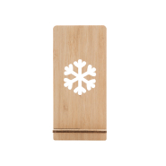 Support pour téléphone de bureau en contreplaqué de bambou - motif de Noël - livré à plat_1
