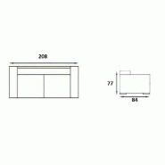 Canapé 3 places design scandinave Otto - cuir mocca de qualité Toledo - pieds en chêne - dimensions L208xH77xP84 cm_1