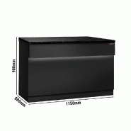Comptoir caisse TORONTO - L1150 mm - Plan de travail en granit Noir - P900_1