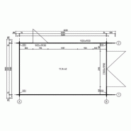 Garage simple bois hortensia / 22.88 m² / toit double pente / porte battante / 6.02 x 3.8 x 2.56 m_1