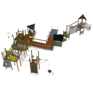 Structure multi-jeux 3 à 12 ans - Uniplay Buridos 8061729 - Hags - Poteaux et panneaux bois - Fondation à enterrer_1