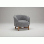 Fauteuil Groll tissu gris - piétement bois clair - style scandinave - rembourrage NOSAG 40kg/m3_1