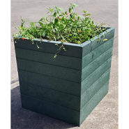 Jardinière 100 % plastique recyclé - BOREA - Lattes horizontales languette-rainure - Plusieurs coloris disponibles_1