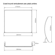 Structure WAVELINE grand incurvé - tissu tendu hyper léger pour murs d'images, panneaux publicitaires et stands légers_1