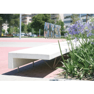 Banc public ELA MINI UM371L2 - siège en béton armé hydrofuge - structure en acier inoxydable_1