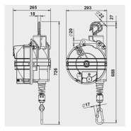 Équilibreur enrouleur 9451g-9456g - câble inox - capacité 100 à 180 kg - course 3000 mm_1