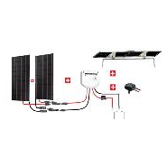 Kit solaire bateau Uniteck inclinable 300W 12V MPPT - 2 panneaux monocristallins, régulateur MPPT 20A_1