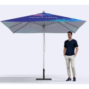 Parasol aluminium carré de 3x3m - POPSUN SQ 300_1