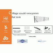 Grillage soudé maille 100x50mm Ral 7016 - 1200_1
