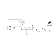 Jeu sur ressort à bascule Bruno - 1 place pour aires de jeux - Réf 8049584 - Hags - Gris avec fondation à enterrer_1