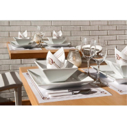 Set de table papier blanc motif Maxim marron 35x50cm - par 2000_1
