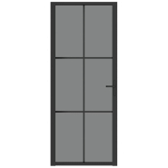Vidaxl porte intérieure 83x201,5 cm noir verre esg et aluminium 350565_1