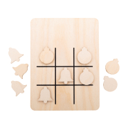 Jeu de morpions de Noël en contreplaqué de bouleau - boule de sapin et cloche - 10 jetons et plateau de jeu_1