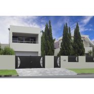 Clôture en aluminium Arc - décor arrondi vertical - thermolaquage Qualicoat - sur-mesure - 123PVCALU_1