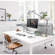 Bureau Bench 2 personnes Ogi U - MDD - 120, Blanc, Blanc, Oui_1
