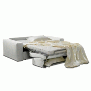 Canapé-lit Dreamer Express - Sommier à lattes 140x197 cm - Matelas 16 cm - Cuir vachette blanc cassé_1