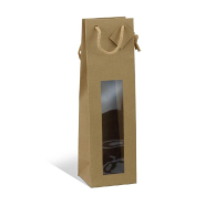 Sac bouteille magnum kraft avec étiquette et poignée papier - 12x11,4x44 cm - par 10_1