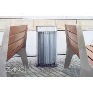 03.051.Sn - Poubelle Calypso Zano - 65L - Structure acier noir ou inoxydable, parements tubes d'acier_1