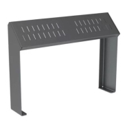 Assis-debout Kub en acier - largeur 254 mm, épaisseur 8 mm, assise en acier galvanisé perforé ou bois exotique - longueur 1200 mm_1