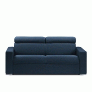 Canapé convertible express Darwin - têtières réglables - couchage 160x197 cm - matelas 16 cm - tissu tweed bleu nuit - fabrication italienne_1