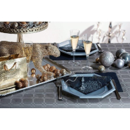 Nappe damassé argent - 1.18x25m - couleur argentée - papier_1
