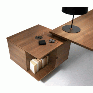 Bureau Exécutif design italien et meuble de service 2 caissons 3 tiroirs - 2 modules ouverts So Terra_1