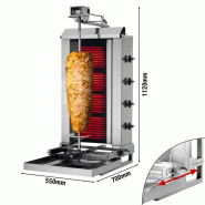 Grill Döner kebab électrique 4 brûleurs max 60 kg mobile - moteur en haut_1