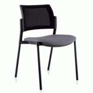 Chaise visiteurs 4 pieds Kyos dossier résille noire - SOKOA - Noir, Violet, Noir_1