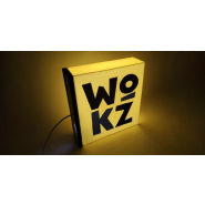 Enseigne drapeau lumineux en plexiglas - personnalisable, éclairage LED extérieur_1