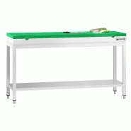 Table inox de découpe avec plan vert - Profondeur 600 mm | Ggm - 1800_1