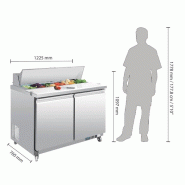 Comptoir de préparation 2 portes et 12 bacs GN 1/6 Série U | Polar - GD882_1