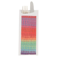 Etui pour couverts papier Colorama + serviette blanche intissée 8,5x19,5cm x250_1