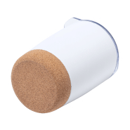 Mug thermos - isotherme à double paroi en acier inoxydable - 380 ml avec couvercle et base en liège_1