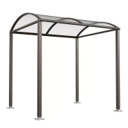 Abri vélos voûte M avec bardages polycarbonate - 6 places - structure aluminium - 4 pommeaux au choix - LED en option_1