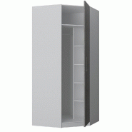 Armoire d'angle dressing Loft - blanc mat et gris béton - 1 porte - 100 x 100 cm_1