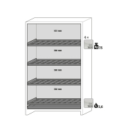 Armoire de sécurité pour batteries lithium-ion - ION-CORE-90 modèle IO90.195.120.CS.WDC - Réf 41426-047-41387 - type 90 minutes - testée NF EN 14470-1_1