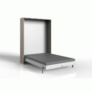 Lit escamotable Vanier - Décor chêne, façade blanche - Couchage 140 x 200 cm - Faible profondeur pour gain de place_1