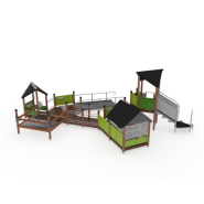 Structure multi-jeux 3 à 12 ans - Uniplay Eptix 8061728 - Hags - Poteaux et panneaux bois - Fondation à enterrer_1