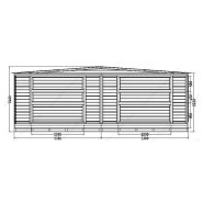 Chalet de Noël pliable en bois massif Gardy Shelter - 660x237 cm - 15,51m² - Réf 3788 - Epicéa massif, parois 20mm_2