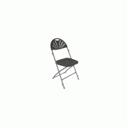 Lot de 10 chaises pliantes grises anti-feu M2 - Crochets de liaison - Intérieur/Extérieur - Structure acier et assise PEHD_1