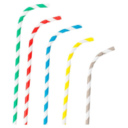 Paille papier flexible rayée coloris assortis Ø0,60x23cm - par 250_1