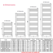 Sèche-Serviettes MAHANA Droit Mixte 301W + kit Elec 300W en acier blanc - Thermador - MAH500700DM_1
