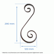Volute H.290 x L.120mm - plat 12 x 6mm_1