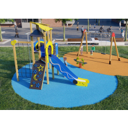 Aire de jeu Siri pour enfants 6-12 ans - Structure en bois lamellé - JEDU04_1