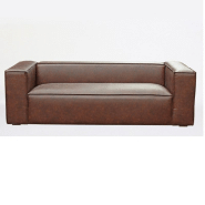 Canapé Hazou marron foncé 3 places - design chic et contemporain - dimensions L224 x H67 x P99 cm_1