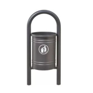 Corbeille publique Vercors 40 L - seau intérieur en tôle électrozinguée avec anses - courbes élégantes_1