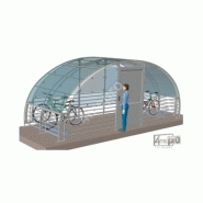 Abri vélo fermé 4ME03381 - structure en acier - bardage en acier - avec digicode mécanique - pour 12 vélos_1