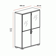 Armoire moyenne avec 4 portes battantes TAK - Mobel Linea - Noir_1