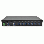 EXSYS EX-1116HMVS Hub USB 3.2 Gen1 à 16 ports, protection de surtension et kit rail DIN_1