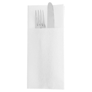 Serviette-étui pour couverts intissé blanc 40x45cm - par 720_1